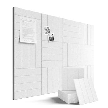 Imagem de Fluxynara Quadro de avisos grande de feltro 122 cm x 91 cm Alternativo para quadro de cortiça - pacote com 12 com 70 abas adesivas removíveis seguras, quadros de cortiça para paredes, quadro de