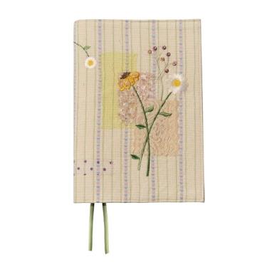 Imagem de A5 Book Cover Adjustable Cotton Sleeve with Patchwork Embroidery Journal Jacket Cottagecore Planner Case(A5 grid)