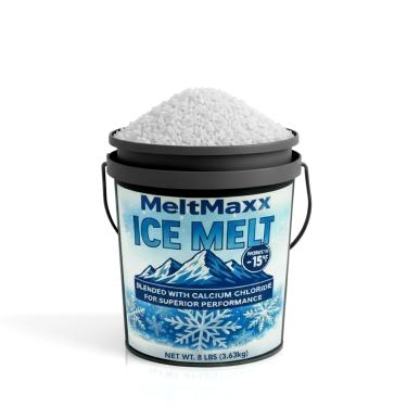 Imagem de Home and Country USA Balde MeltMaxx Ice Melt de 3,6 kg – Mistura de cloreto de cálcio e sal de rocha, derretidor de gelo e neve, eficaz até -26 °C, ideal para calçadas e calçadas