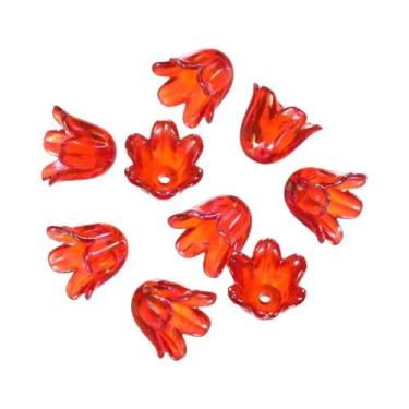 Imagem de Tampas De Pérolas Acrílicas Coloridas Em Forma De Flor De Lírio, 50 a 