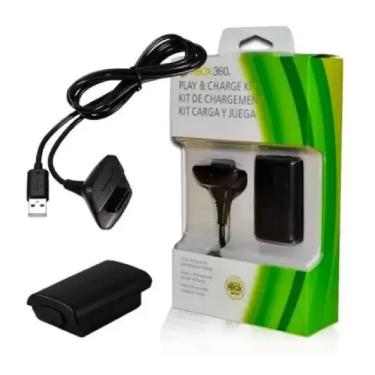 Imagem de Bateria Xbox 360 4800 Mah + Cabo e Carregador - Preto
