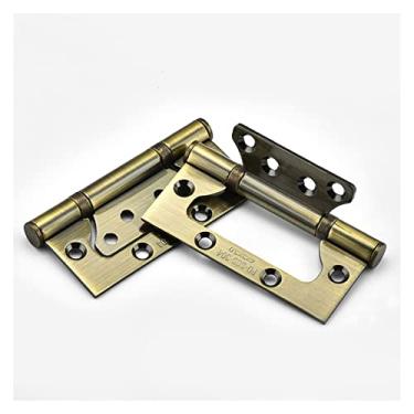 Imagem de Dobradiças de aço inoxidável preto 10 cm dobradiça nivelada dobradiças de porta de rolamento real para portas pesadas acessórios de móveis antigos (cor: Ab, tamanho: 10 polegadas)