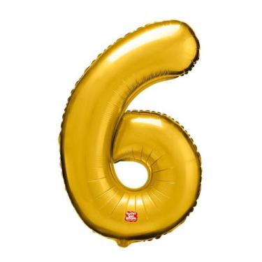 Imagem de Balão Metalizado Números 28" 70cm - Dourado - 01 unidade - Balões São 