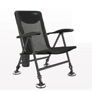 Imagem de Cadeira de pesca, dobrável, portátil, para pesca, almofada removível, cadeira de acampamento, acampamento, acampamento