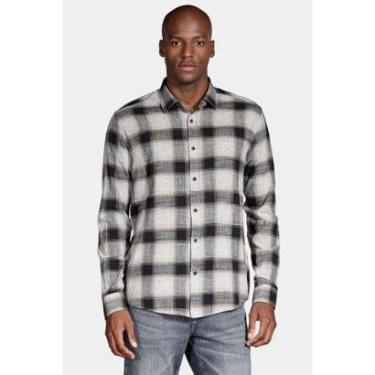 Imagem de Camisa Aramis Manga Longa Slim Mescla Cinza Mescla Com Preto-Masculino