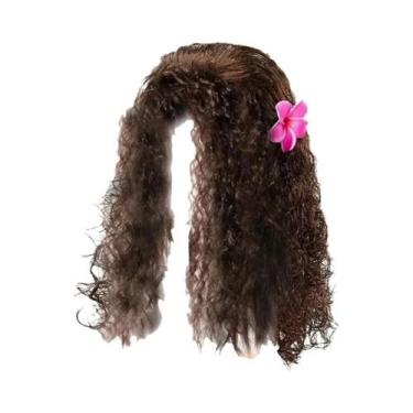 Imagem de Conjunto De Fantasia Moana 2 Para Meninas Com Peruca, Colar, Clipe E A