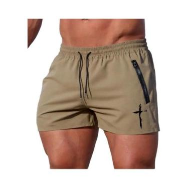 Imagem de Calções De Natação Masculinos De Verão Com Estampa Cruzada, Shorts De 