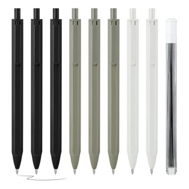 Imagem de M&G Conjunto de lapiseiras, 8 peças de lápis mecânicos com 20 refis de grafite HB, lápis de arte retráteis recarregáveis de ponta fina de 0,5 mm para escrever, desenhar, esboçar