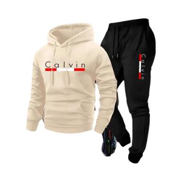 Imagem de Conjunto De Roupas Casuais De Inverno Para Homens, Moletom Preto Com C