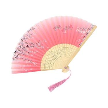 Imagem de Leque De Dança Elegante Com Cabo De Madeira E Franjas Para Mulheres, E