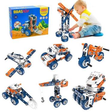 Imagem de Brinquedo Encaixe Bloco De Montar 152 Pç 12 em 1 Educativo Criativo En