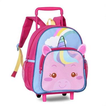 Imagem de Mini Mochila De Rodinha Unicórnio Infantil Meninas Clio Pets, Rosa x a