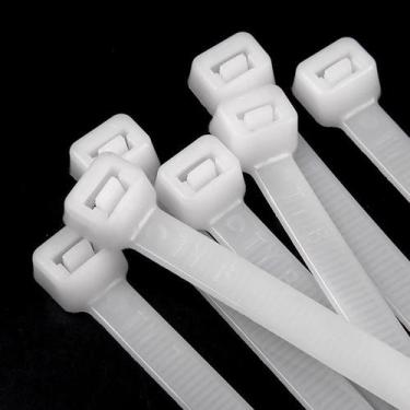 Imagem de Kit 100 Cinta Plastica Abracadeira Nylon Preto e Branco Várias Medidas