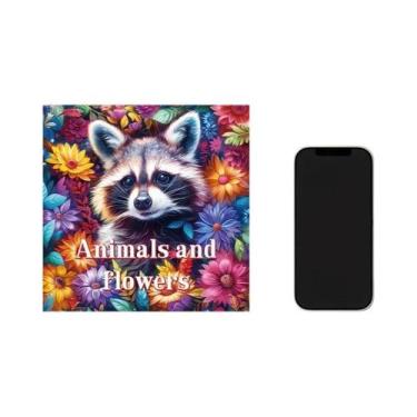 Imagem de Livro De Colorir Para Adultos 20 Páginas Animais Fofos Em Campos Flori