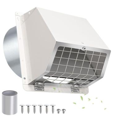 Imagem de Tampa de ventilação de exaustão de 15 cm ao ar livre, tampa de ventilação do secador de ventilação de parede tampa de ventilação externa para exaustor HVAC duto casa, tampa de ventilação extrator de