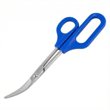 Imagem de Tesouras de unhas longas ergonômicas com cortador de unhas azul ferramenta de cuidado de unhas confortável