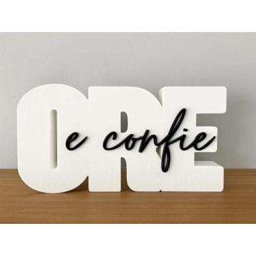 Imagem de Letreiro Decorativo Ore e Confie 3D Biblico Decoração para Sala Minima