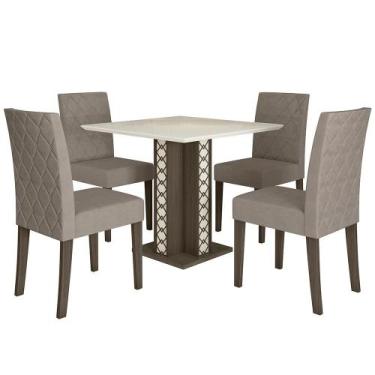 Imagem de Kit Mesa de Jantar Isis sem Vidro com 4 Cadeiras Jade - Poliman, Amend