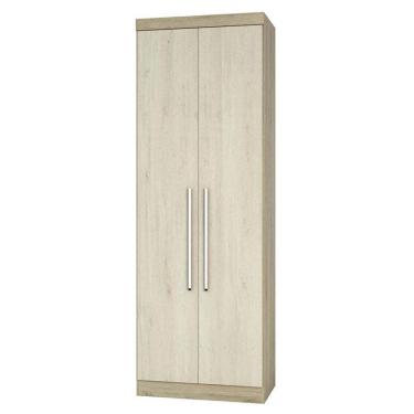 Imagem de Guarda Roupa 2 Portas 2 Cabideiros 2 Prateleiras Avelã
