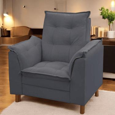 Imagem de Poltrona Isa Escritório Consultório Recepção Suede Cinza - Mabe Magazine