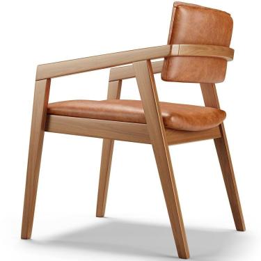 Imagem de Kit 05 Cadeiras Para Sala De Jantar Estar Living Giorgia B04 Couríssimo Camel