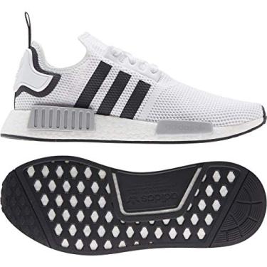 Imagem de adidas Originals Tênis masculino NMD_R1 Legacy, Ftwwht/Cblack/Ftwwht, 45