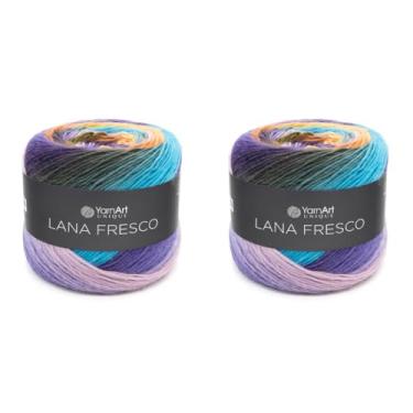 Imagem de YarnArt Lana Fresco 100% fio de lã – Peso fino/esportivo (#2) – 3,52 oz (100 g) / 415 jardas (380 m) por bola – Fio de tricô e crochê de fibra natural macia para suéteres, xales, roupas (2, 8106)