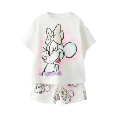 Imagem de Roupas De Verão Infantis Do Mickey Mouse, Camiseta De Manga Curta, Con
