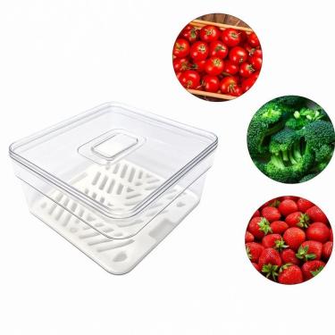 Imagem de Organizador De Geladeira Plastutti Elegance M Baixo Quad. Com Cesta 1,4l