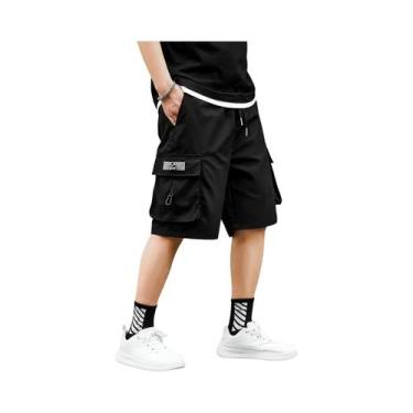 Imagem de Bermudas Cargo Masculinas Para Atividades Ao Ar Livre Com Grandes Bols