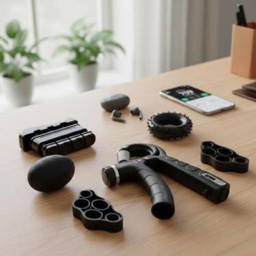 Imagem de Kit Fortalecedor De Mãos E Dedos Com Resistência Ajustável 5 Peças Mob