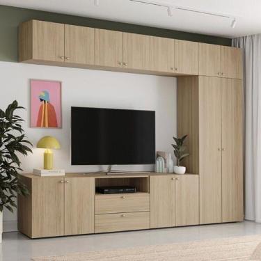 Imagem de Estante para TV até 75 Polegadas 220cmx280cm 8 Módulos 14 Portas 2 Gav