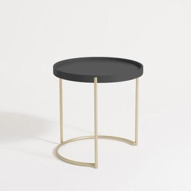 Imagem de Mesa lateral Capri Alta Apoio Bandeja Aço Carbono Funcional - Roncalli