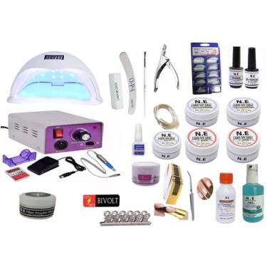 Imagem de Kit Unhas Gel Uv Acrigel Lixa Elétrica Cabine Sun 48w 4.2 - New Earth 