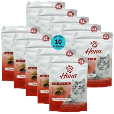 Imagem de Snack hana healthy life vitaguard cats para gatos adultos 60g kit com 