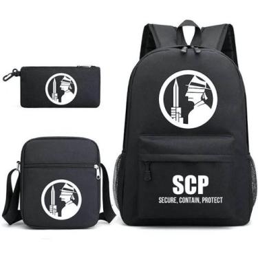 Imagem de Conjunto de mochilas SCPs Satchel, bolsa escolar de lona para crianças