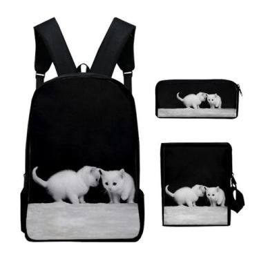 Imagem de Conjunto de mochilas Dorable Cat 3D Print para crianças e escolas (3 u