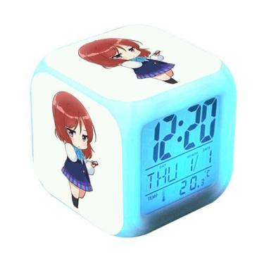 Imagem de Despertador digital LED Lovelive Square 8x8x8cm para crianças - yiweis
