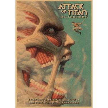 Imagem de Pôster Attacks On Titanss Retro Anime, 50 x 70 cm, decoração de arte d