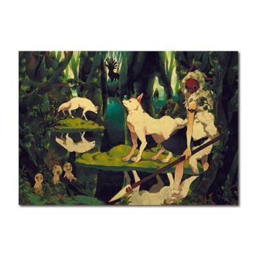 Imagem de Pôster com pintura de parede Princess Mononoke Anime 51x35,5 cm - yiwe