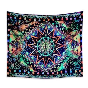 Imagem de Estética de sala de parede de tarô fluorescente de tapeçaria 150x150cm