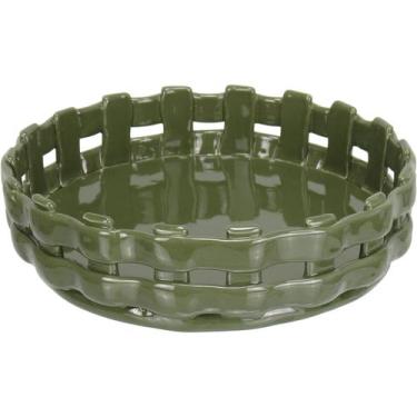 Imagem de CENTRO MESA DECOATIVA FRUTEIRA HOME&CO CERÂMICA 6x21x21cm VERDE