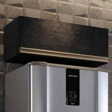 Imagem de Armário Aéreo 1 Porta Para Cozinha Modulada Milão Menu Móveis Preto