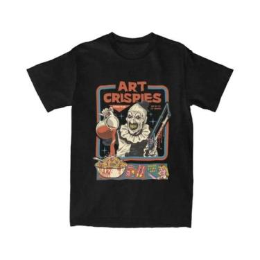 Imagem de Camiseta Gráfica Retrô De Terror Com Palhaço Terrifier Para Homens E M