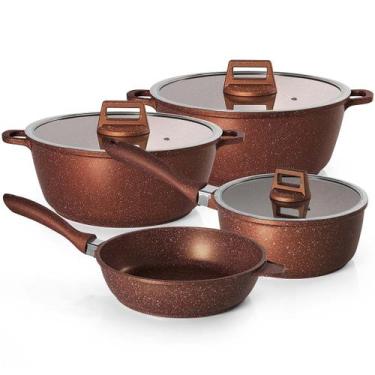 Imagem de Jogo De Panelas Antiaderente 4 Peças Graniflon Moda Do Chef Cobre