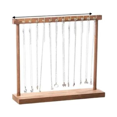 Imagem de Expositor De Joias Em Madeira: Suporte Para Colares, Brincos E Pulseir