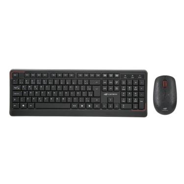 Imagem de Kit Teclado e Mouse sem Fio C3Tech K-W70BK - ABNT2 - 1600dpi - Receptor USB - Preto-Unissex