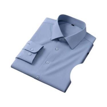 Imagem de Camisa Masculina Slim Fit De Fibra De Bambu Manga Longa Antirrugas Sem