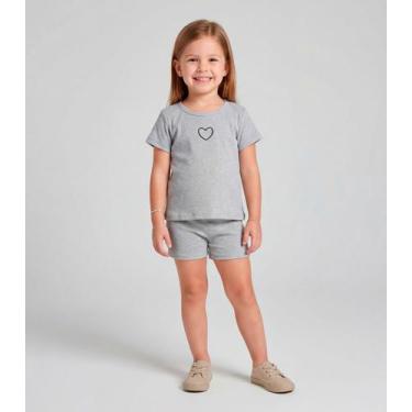 Imagem de Conjunto Infantil Feminino Blusa e Short Select Cinza, 2, Cinza