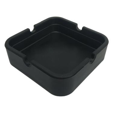 Imagem de Cinzeiro Silicone Quadrado Não Queima Não Quebra Preto